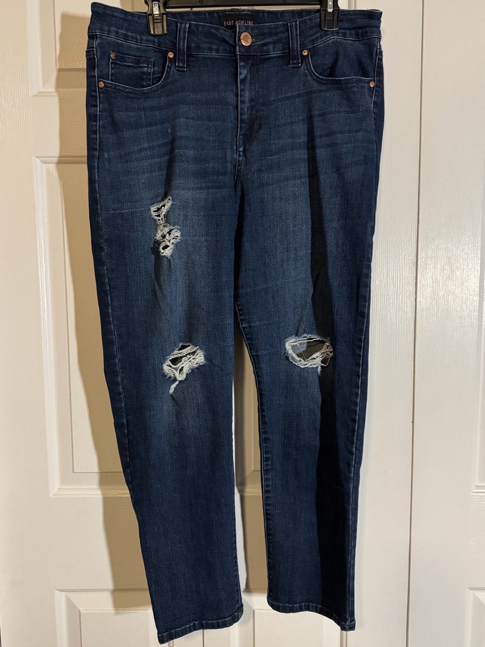 East Adeline Dark Blue Distressed Skinny Jeans for Women
